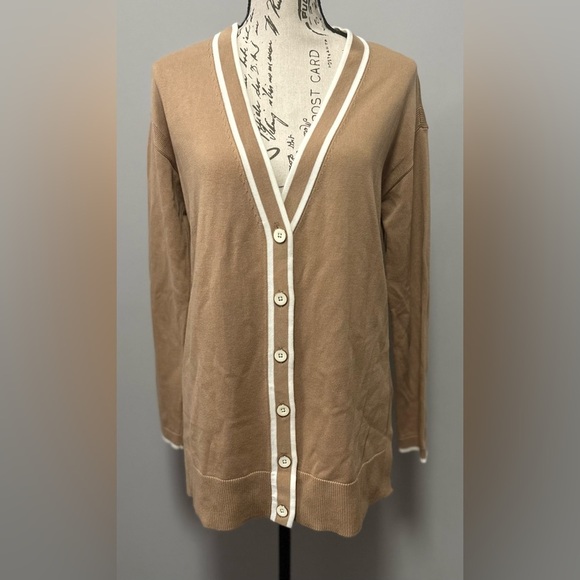 🍂 Talbots Girlfriend Cardigan - Tipped, Size XS 🍁 - Picture 2 of 13
